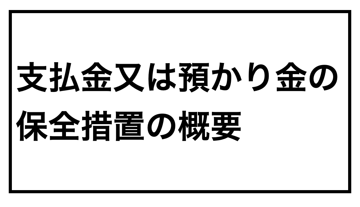 支払 金 又は 預り 金 の 保全 措置 の 概要